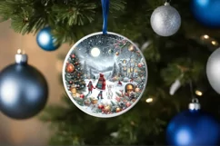 Christmas Scene Baby it's Cold Outside Ornament Sublimation Product Image 4