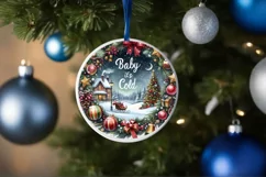 Christmas Scene Baby it's Cold Outside Ornament Sublimation Product Image 1