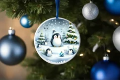 3D Penguins Winter Scene Sublimation PNG Product Image 4