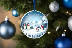 3D Penguins Winter Scene Sublimation PNG Product Image 1