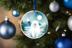 Polar Bear Christmas Ornament Sublimation PNG Product Image 1