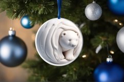 3D Polar Bear Christmas Ornament Sublimation PNG Product Image 4