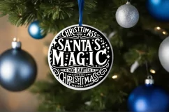 Santa's Magic Christmas Ornament Sublimation PNG Product Image 1