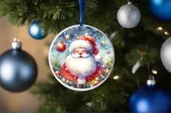 Santa Round Sticker Sublimation PNG Product Image 4
