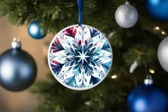 Snow Flake Christmas Ornament Sublimation PNG Product Image 4