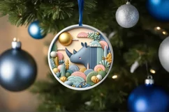 Round Christmas Ornament Sublimation|Clipart Product Image 3