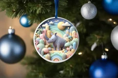 Round Christmas Ornament Sublimation|Clipart Product Image 1