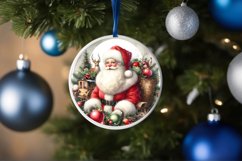 Santa Christmas Round Ornament Sublimation PNG Product Image 4