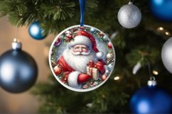 Santa Christmas Round Ornament Sublimation PNG Product Image 4