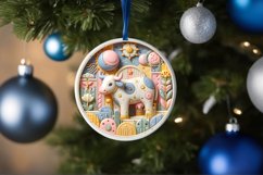 Round Christmas Ornament Sublimation|Clipart Product Image 1