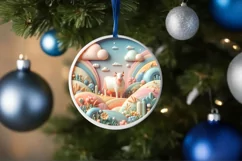 Round Christmas Ornament Sublimation|Clipart Product Image 3