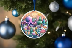 Round Christmas Ornament Sublimation|Clipart Product Image 1