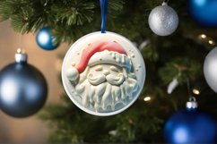 Santa Round Ornament Sublimation PNG Product Image 4