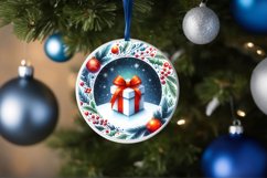 Gift Winter Scene Round Ornament Sublimation PNG Product Image 4