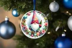 Colorful Gnomes Round Ornament Sublimation PNG Product Image 4