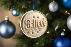 2025 3D Martzipan Christmas Ornament PNG Product Image 1