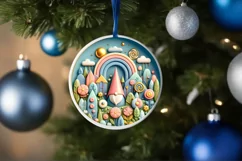 Round Christmas Ornament Sublimation|Clipart Product Image 1