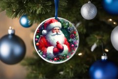 Santa Round Ornament Sublimation PNG Product Image 4