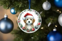 Dog Christmas Ornament Sublimation PNG Product Image 4