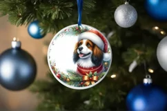 Dog Round Ornament Sublimation PNG Product Image 4