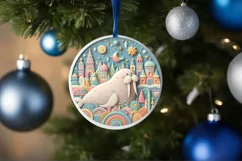 Round Christmas Ornament Sublimation|Clipart Product Image 3