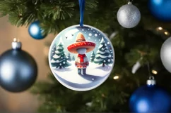 Mexican Person Winter Round Ornament Product Image 4