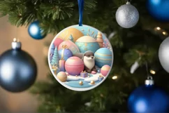 Round Christmas Ornament Sublimation|Clipart Product Image 3