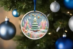 Round Christmas Ornament Sublimation|Clipart Product Image 3