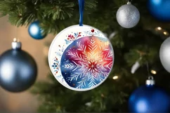 Snowflake Christmas Ornament Sublimation PNG Product Image 4