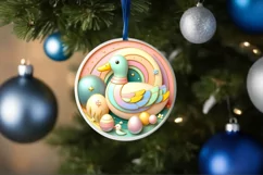 Round Christmas Ornament Sublimation|Clipart Product Image 1