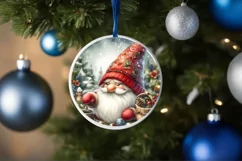 Gnome Christmas Ornament Sublimation PNG Product Image 4
