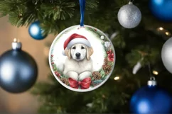 Round Dog Christmass Sublimation PNG Product Image 4