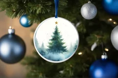 Round Christmas Tree Christmass Sublimation PNG Product Image 1