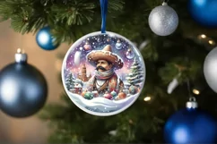 3D Winter Mexican Person Round Ornament Sublimation PNG Product Image 4