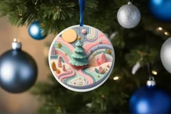 Round Christmas Ornament Sublimation|Clipart Product Image 3