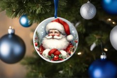 Santa Winter Scene Round Ornament Sublimation PNG Product Image 4