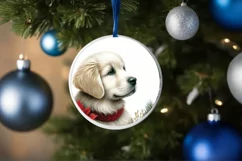 Round Ornament with Dog Christmas PNG Product Image 4