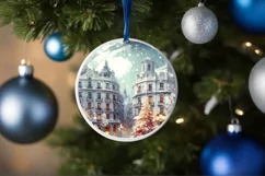 3D Winter Spain Round Ornament Sublimation PNG Product Image 4