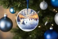 3D Winter Spain Round Ornament Sublimation PNG Product Image 4