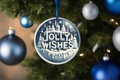 3D Winter Jolly Wishes Round Ornament Sublimation PNG Product Image 4