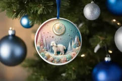Round Christmas Ornament Sublimation|Clipart Product Image 1