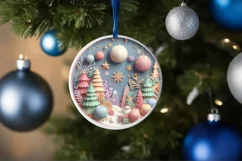 Round Christmas Ornament Sublimation|Clipart Product Image 3