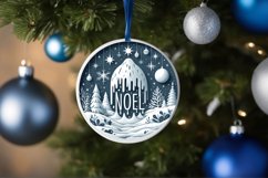 3D Winter Noel Round Ornament Sublimation PNG Product Image 4