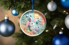 Round Christmas Ornament Sublimation|Clipart Product Image 1