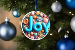 JOY Round Ornament Sublimation PNG Product Image 4