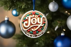 3D JOY Round Ornament Sublimation PNG Product Image 4