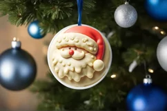Round Santa Christmas Ornament PNG Product Image 1
