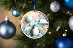 Round Christmas Ornament Sublimation|Clipart Product Image 3