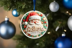 Santa BELIEVE Sublimation PNG Product Image 1