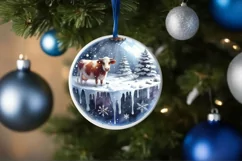 Cow Winter Scene Sublimation PNG Product Image 4